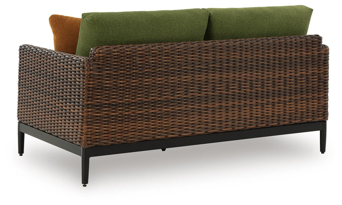 Horizon Hall Outdoor Loveseat with Cushion - Home Furniture And More (Brentwood, MD)