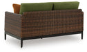 Horizon Hall Outdoor Loveseat with Cushion - Home Furniture And More (Brentwood, MD)