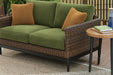 Horizon Hall Outdoor Loveseat with Cushion - Home Furniture And More (Brentwood, MD)
