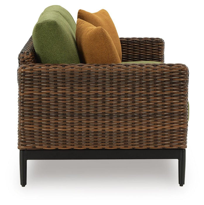 Horizon Hall Outdoor Loveseat with Cushion - Home Furniture And More (Brentwood, MD)