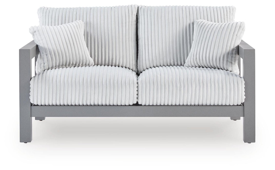 Hurley Park Outdoor Loveseat with Cushion - Home Furniture And More (Brentwood, MD)