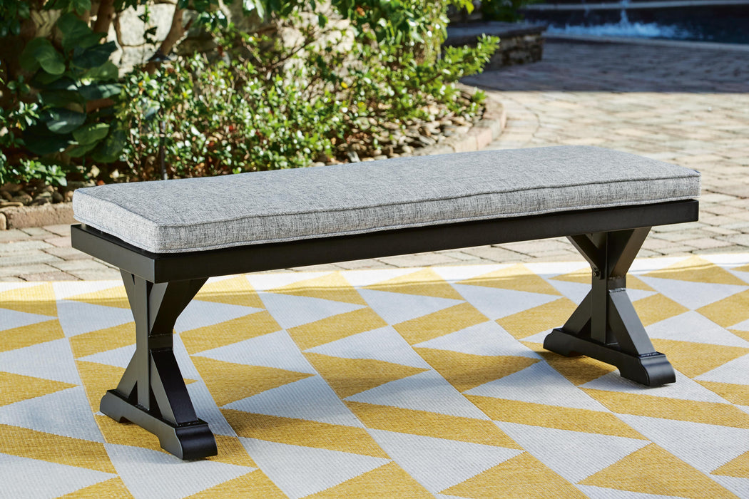 Beachcroft Outdoor Bench with Cushion - Home Furniture And More (Brentwood, MD)