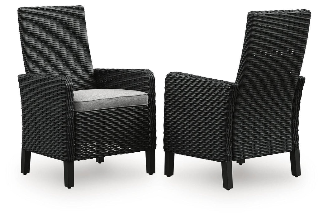 Beachcroft Outdoor Arm Chair with Cushion (Set of 2) - Home Furniture And More (Brentwood, MD)
