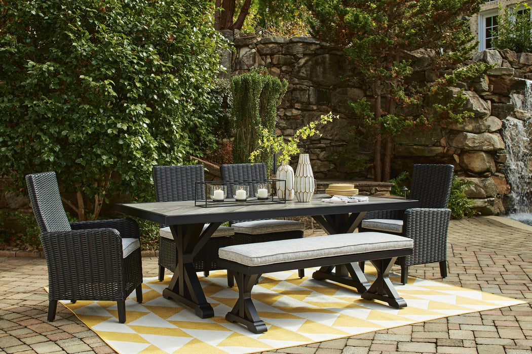 Beachcroft Outdoor Bench with Cushion - Home Furniture And More (Brentwood, MD)