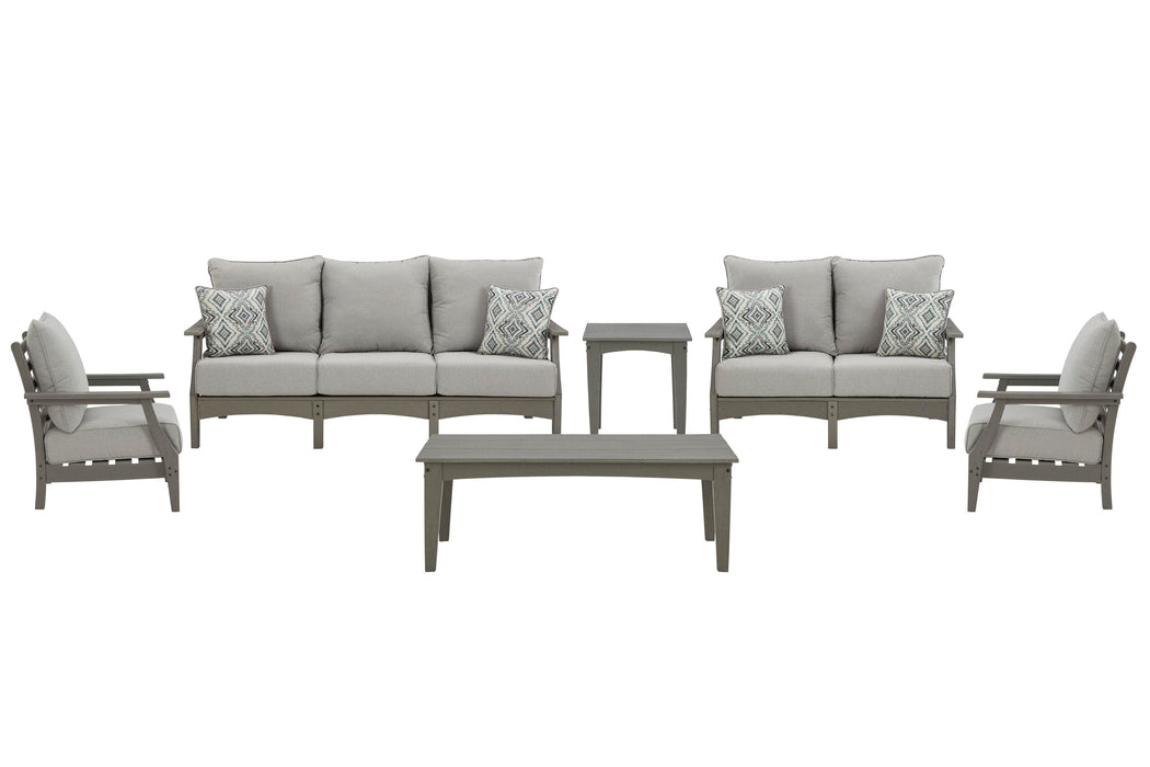 Visola Outdoor Sofa and Loveseat Set - Home Furniture And More (Brentwood, MD)