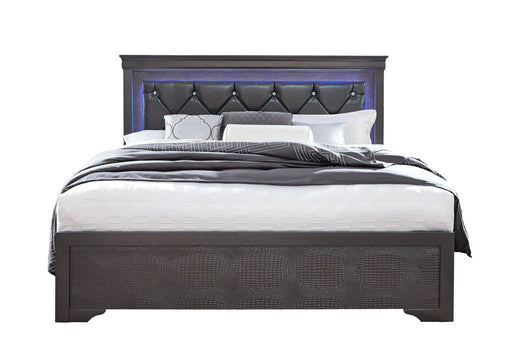 Pompei Metallic Grey Bed With Led - Home Furniture And More (Brentwood, MD)