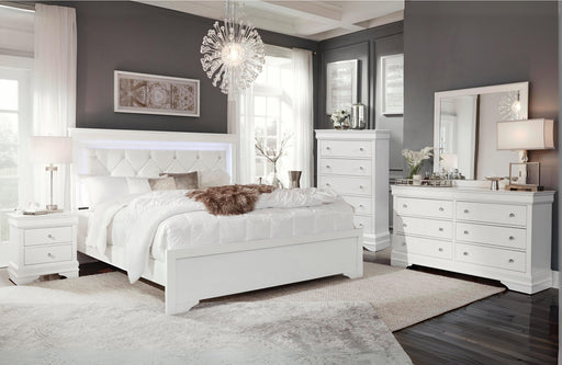 Pompei Metallic White Group With Led - Home Furniture And More (Brentwood, MD)