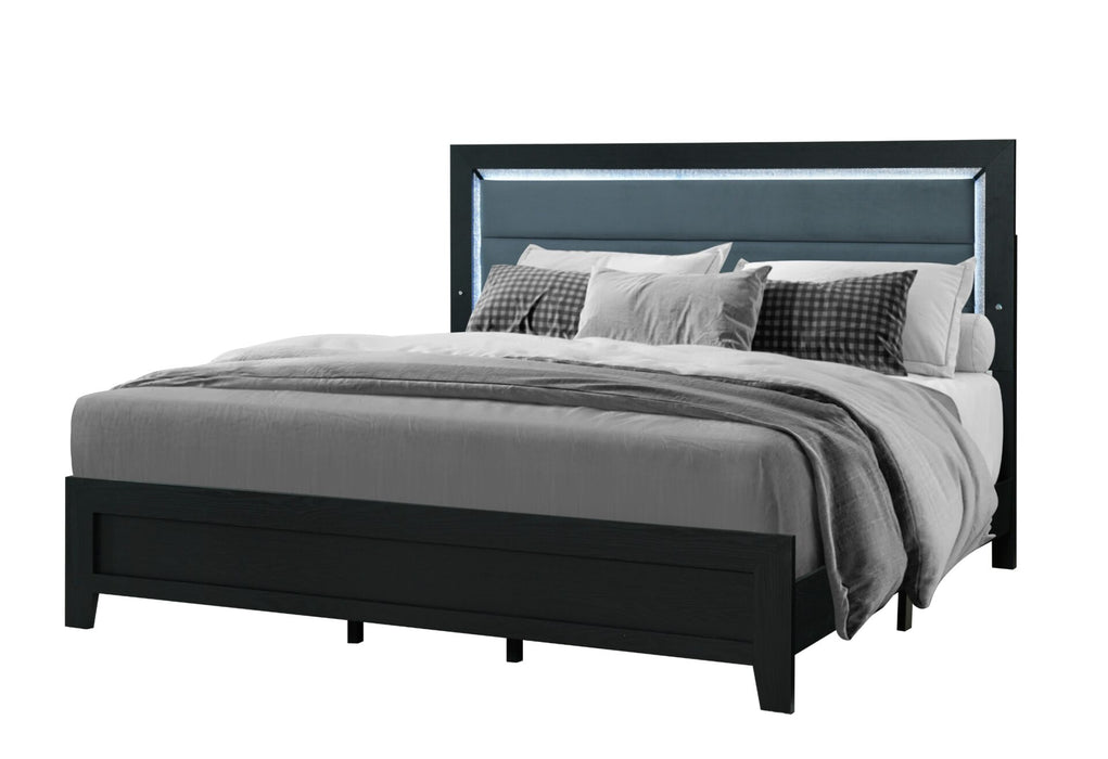 Reid Black Bed Group With Led - Home Furniture And More (Brentwood, MD)