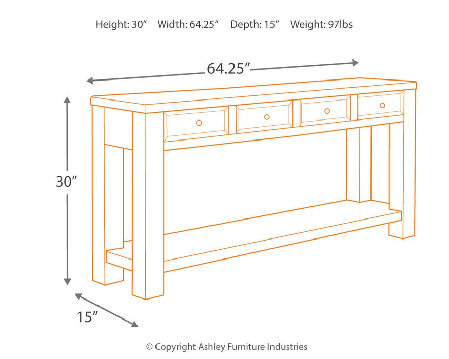 Gavelston Sofa/Console Table - Home Furniture And More (Brentwood, MD)