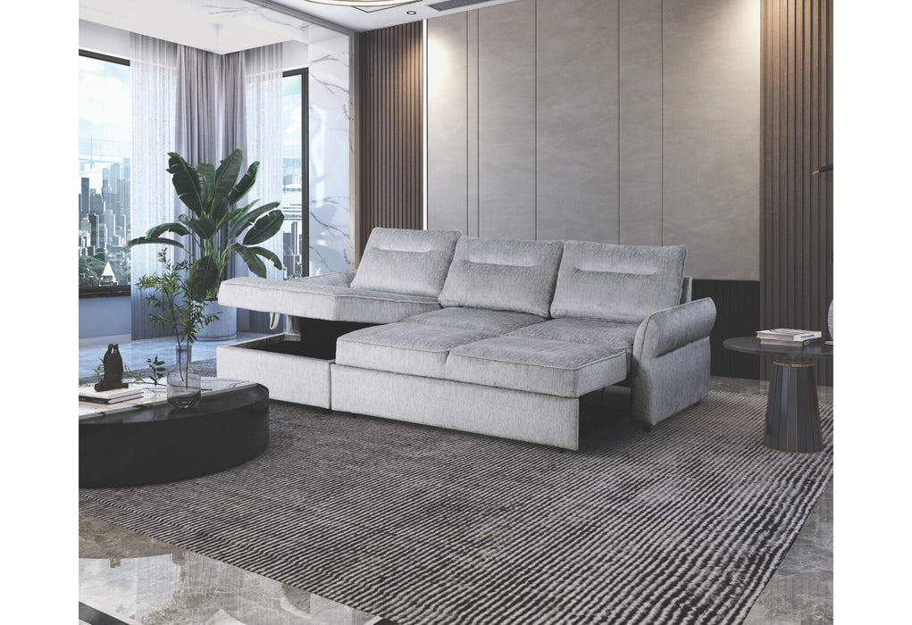 U0301 Grey Pull Out Sofa Bed - Home Furniture And More (Brentwood, MD)