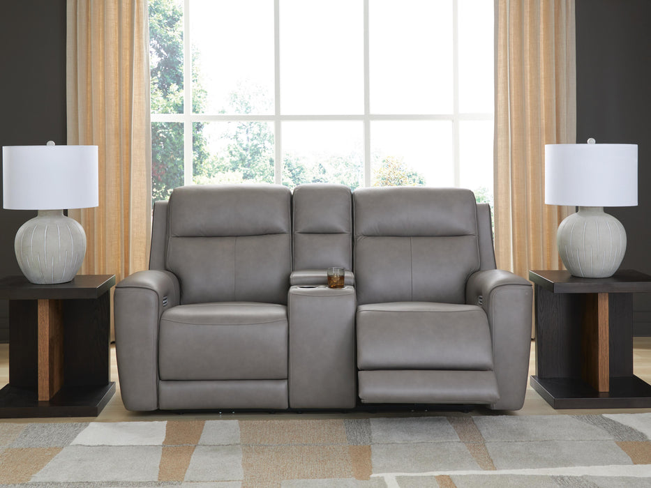 5Z-Comfort Power Reclining Loveseat with Console - Home Furniture And More (Brentwood, MD)