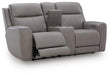 5Z-Comfort Power Reclining Loveseat with Console - Home Furniture And More (Brentwood, MD)