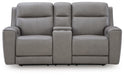 5Z-Comfort Power Reclining Loveseat with Console - Home Furniture And More (Brentwood, MD)