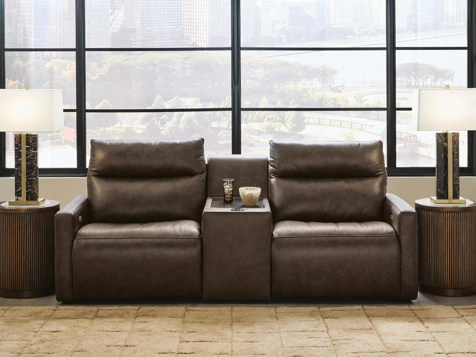 ModZ Power Reclining Sectional Loveseat with Audio Console - Home Furniture And More (Brentwood, MD)