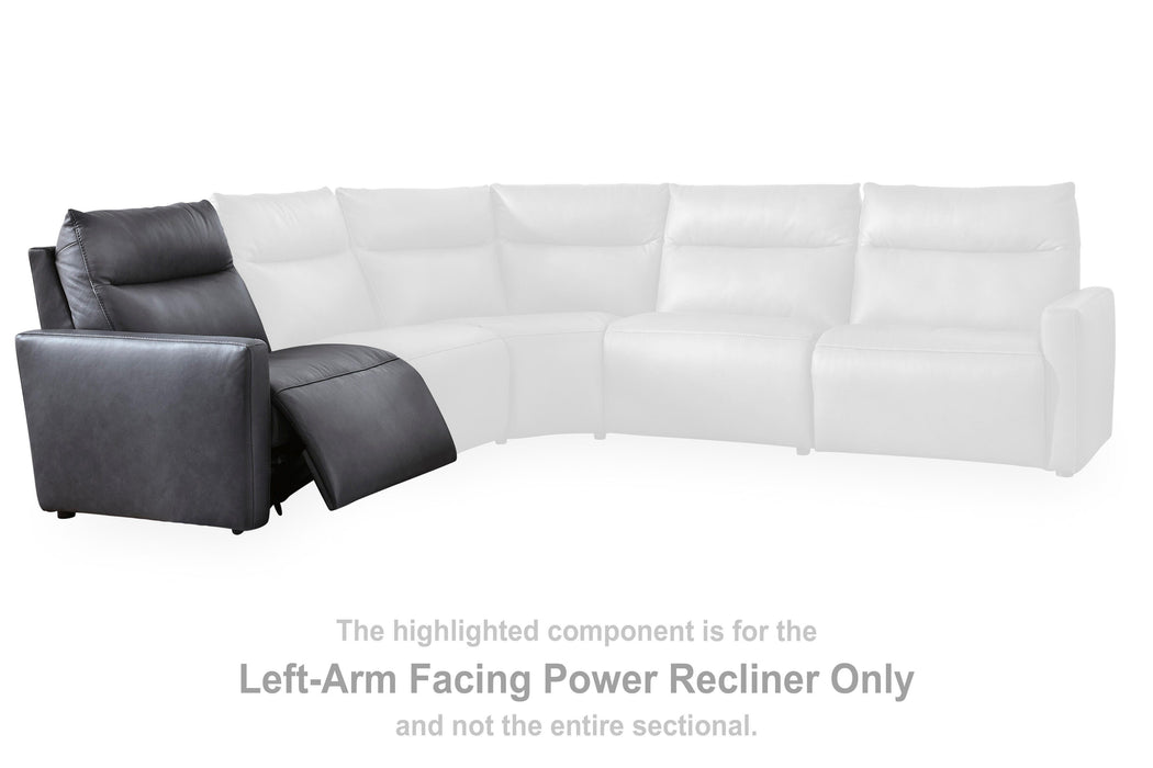 ModZ Power Reclining Sectional Loveseat with Audio Console - Home Furniture And More (Brentwood, MD)