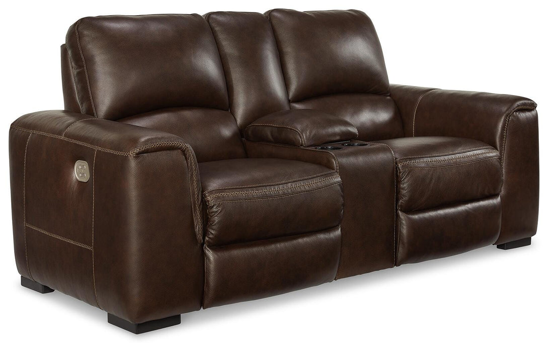 Alessandro Power Reclining Loveseat with Console - Home Furniture And More (Brentwood, MD)