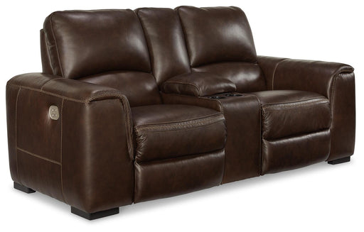 Alessandro Power Reclining Loveseat with Console - Home Furniture And More (Brentwood, MD)