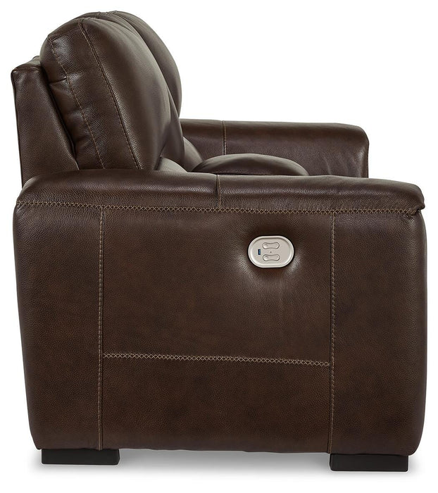 Alessandro Power Reclining Loveseat with Console - Home Furniture And More (Brentwood, MD)