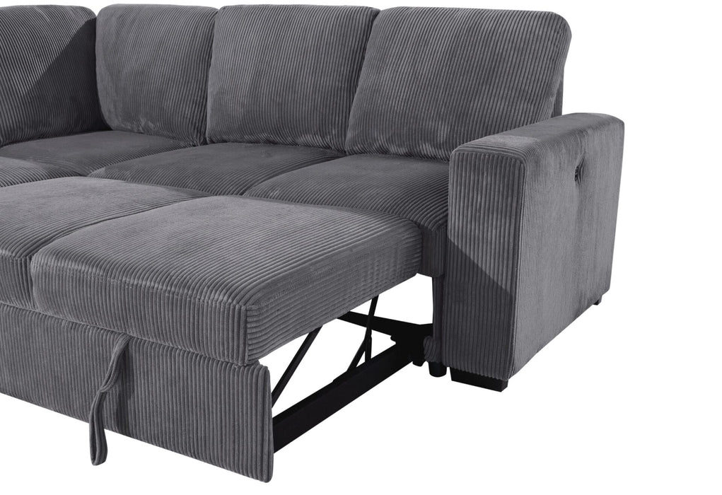 U2660 Grey Sectional Sofa-Without Chaise - Home Furniture And More (Brentwood, MD)