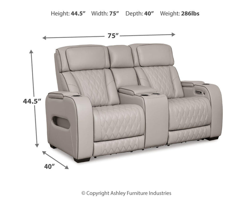 Boyington Power Reclining Loveseat with Console - Home Furniture And More (Brentwood, MD)
