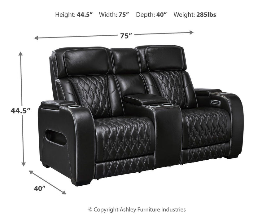 Boyington Power Reclining Loveseat with Console - Home Furniture And More (Brentwood, MD)