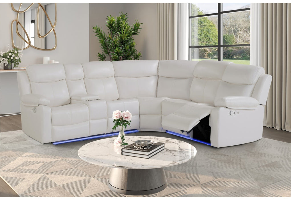 U6026 Blanche White Sectional Sofa - Home Furniture And More (Brentwood, MD)