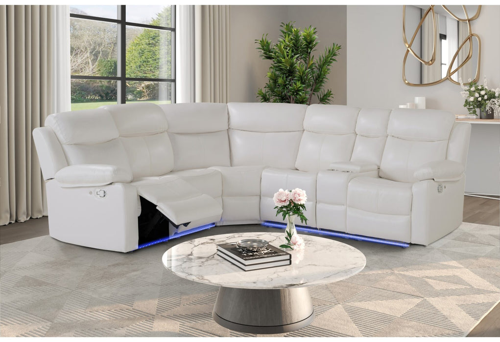 U6026 Blanche White Sectional Sofa - Home Furniture And More (Brentwood, MD)