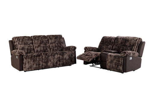 U6028 Brown Reclining Sofa-Console Reclining Loveseat - Home Furniture And More (Brentwood, MD)