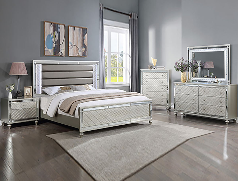 Crown Mark Furniture Cristian 2 Drawer Nightstand In Beige - Home Furniture And More (Brentwood, MD)
