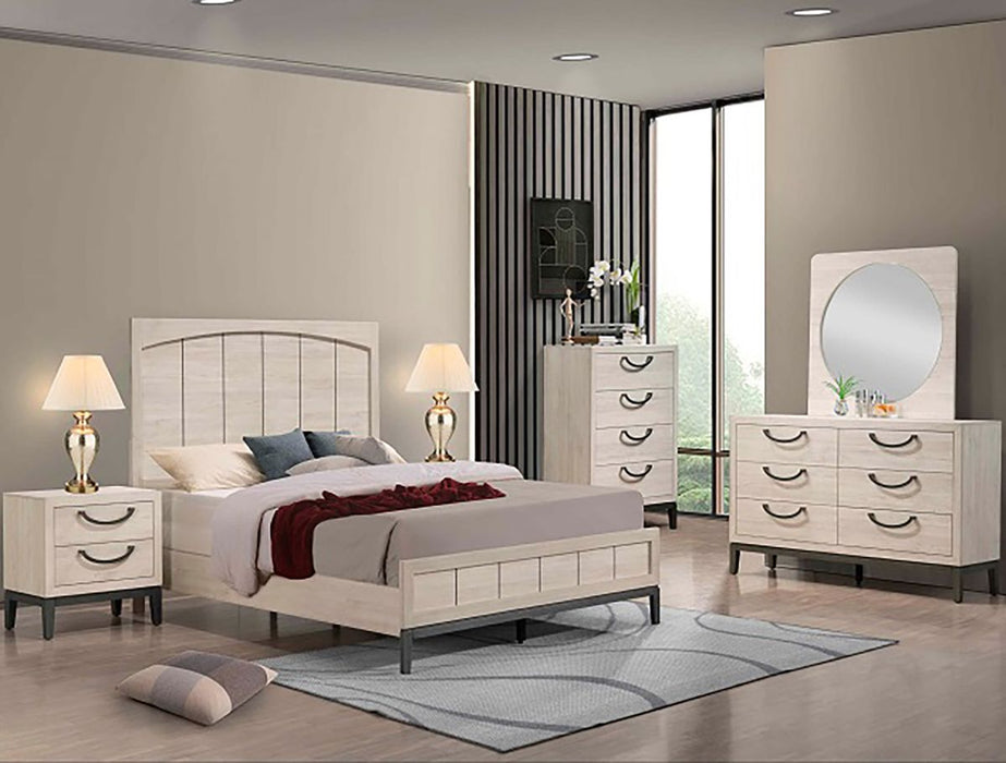 Crown Mark Furniture Veda 2 Drawer Nightstand In Beige - Home Furniture And More (Brentwood, MD)