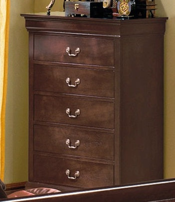 Crown Mark Furniture Louis Philip Drawer Chest In Dark Cherry - Home Furniture And More (Brentwood, MD)