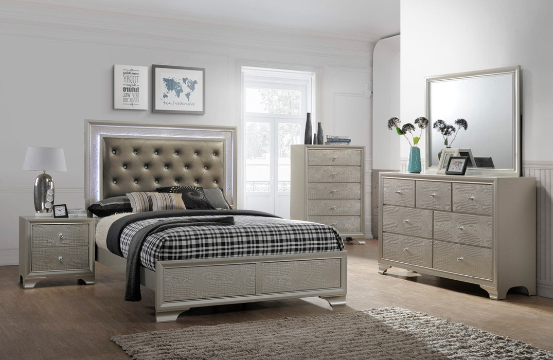 Lyssa 6 Drawer Dresser In Embossed Crocodile Pattern - Home Furniture And More (Brentwood, MD)