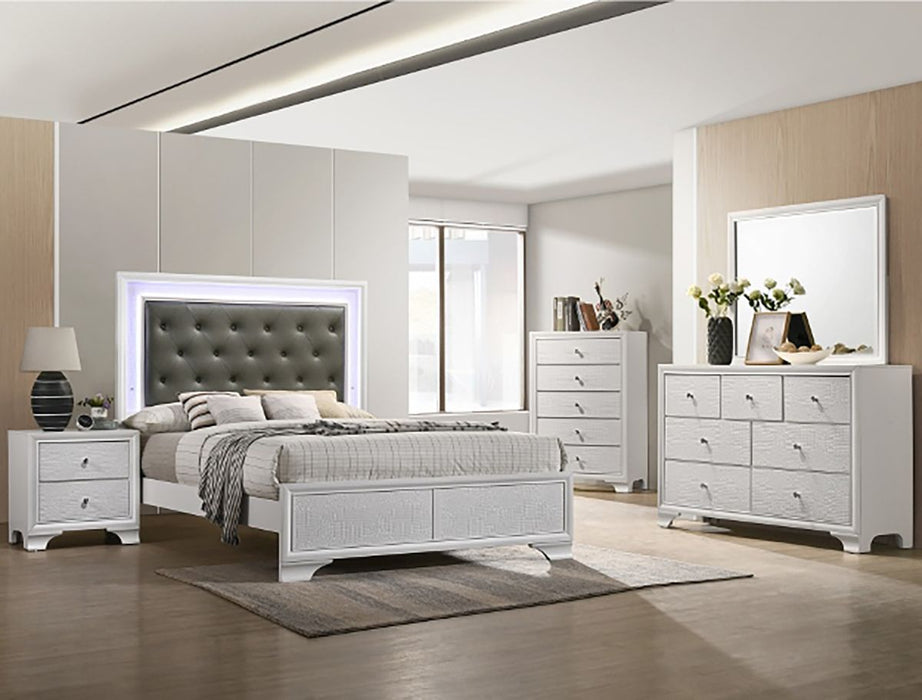 Crown Mark Furniture Lyssa 2 Drawer Nightstand In White - Home Furniture And More (Brentwood, MD)