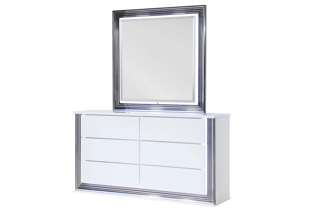 Ylime Smooth White Dresser with LED
