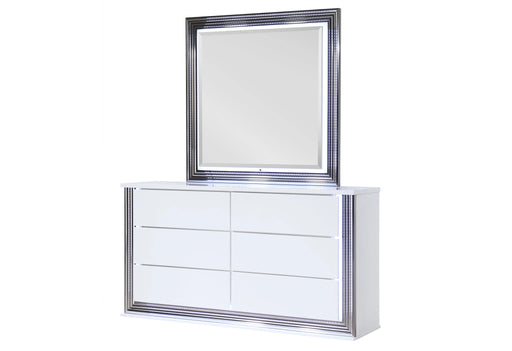 Ylime Smooth White Dresser with LED