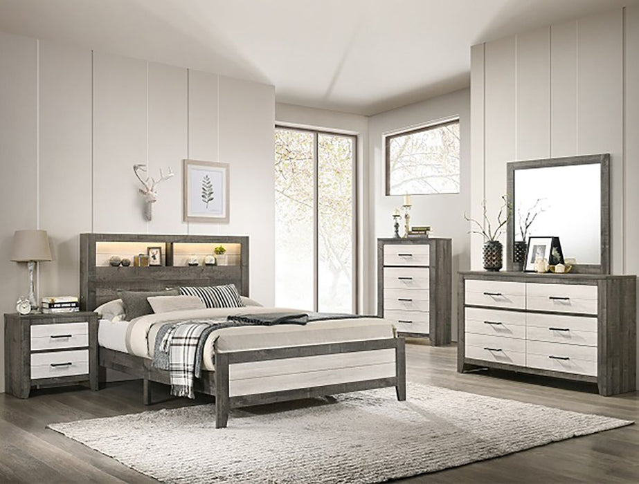 Crown Mark Furniture Rhett 2 Drawer Nightstand In Gray - Home Furniture And More (Brentwood, MD)