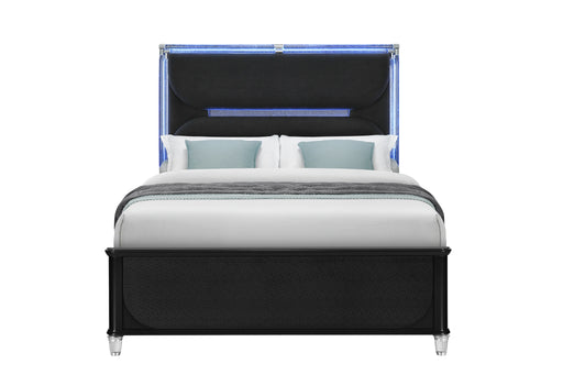 Lando Black Bed with Continuous LED