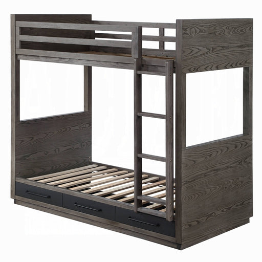 Estevon Twin-Twin Bunk Bed With Storage - Home Furniture And More (Brentwood, MD)