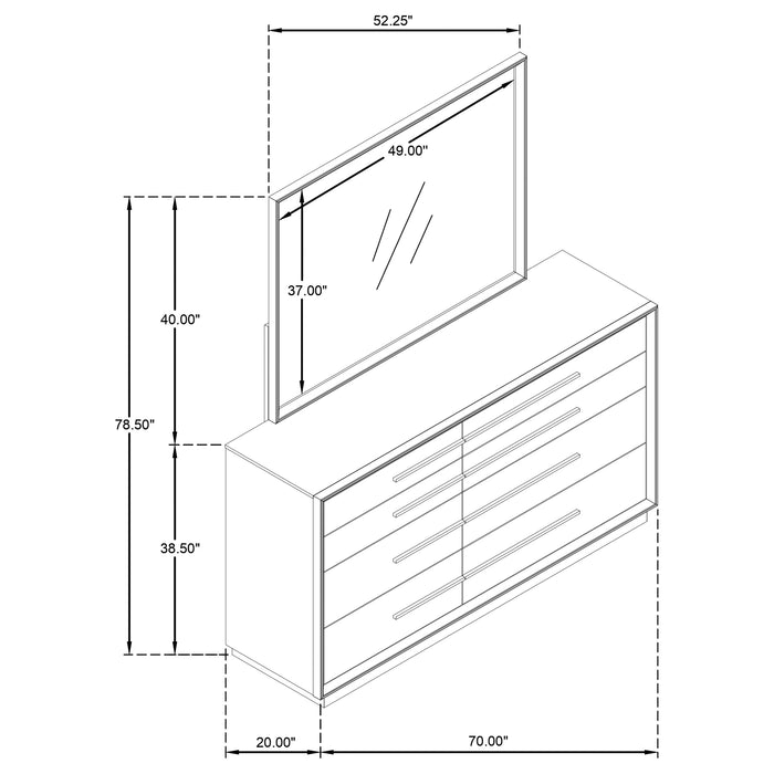 Durango Dresser with Mirror - Home Furniture And More (Brentwood, MD)