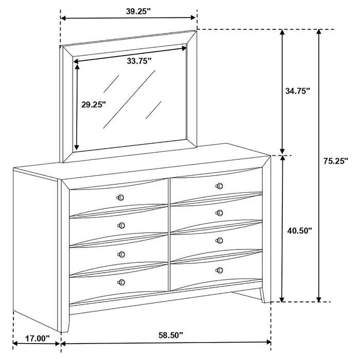 Briana Dresser with Mirror - Home Furniture And More (Brentwood, MD)