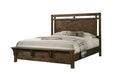 Crown Mark Furniture Curtis Queen Panel Bed in Rustic image