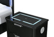 Lando Black Nightstand with Speaker and Wireless Charging Platform