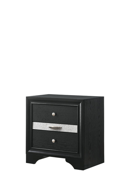 REGATA NIGHTSTAND BLACK/SILVER - Home Furniture And More (Brentwood, MD)