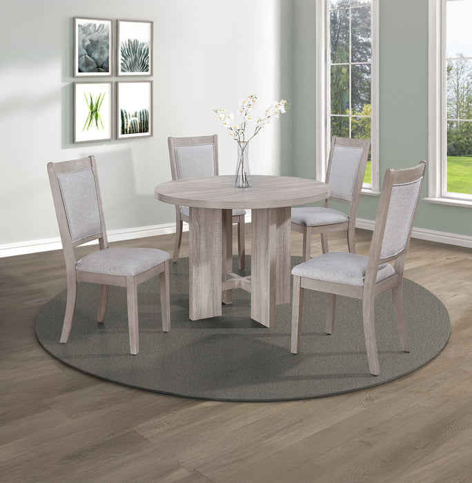 Amara 5-Piece Round Dining Set Drift Wood - Home Furniture And More (Brentwood, MD)