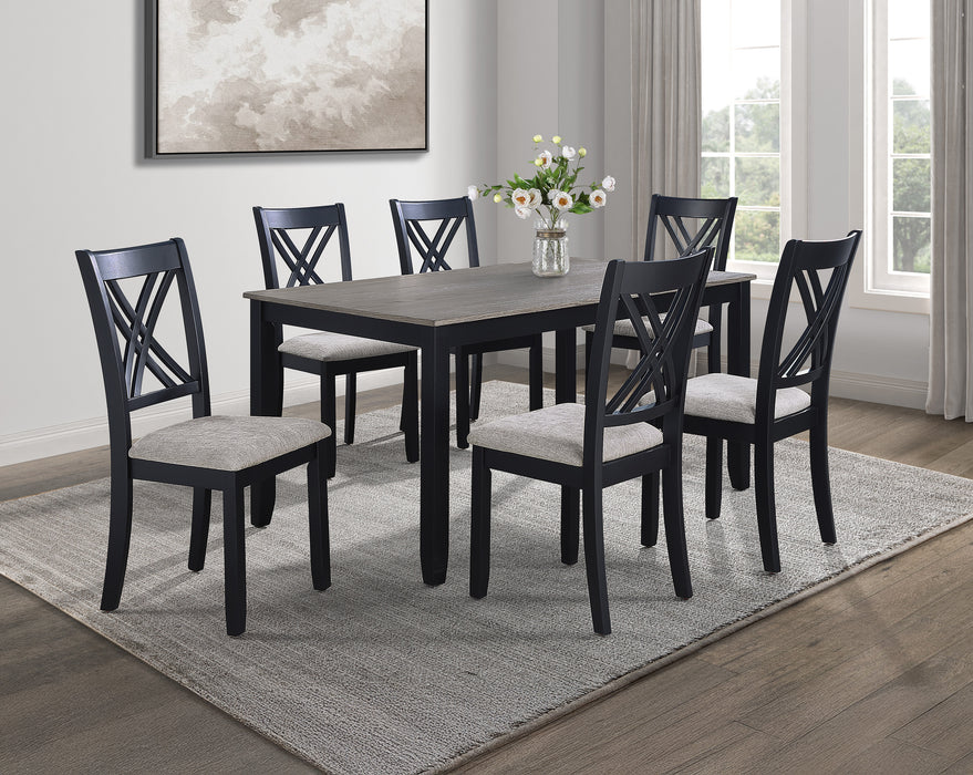 Eloise 7-Pc Dinette Set Light Grey - Home Furniture And More (Brentwood, MD)