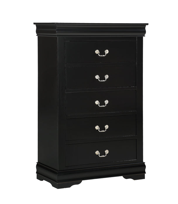 Louis Philip Chest Black - Home Furniture And More (Brentwood, MD)