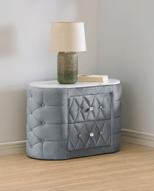 Natalia Nightstand Grey - Home Furniture And More (Brentwood, MD)