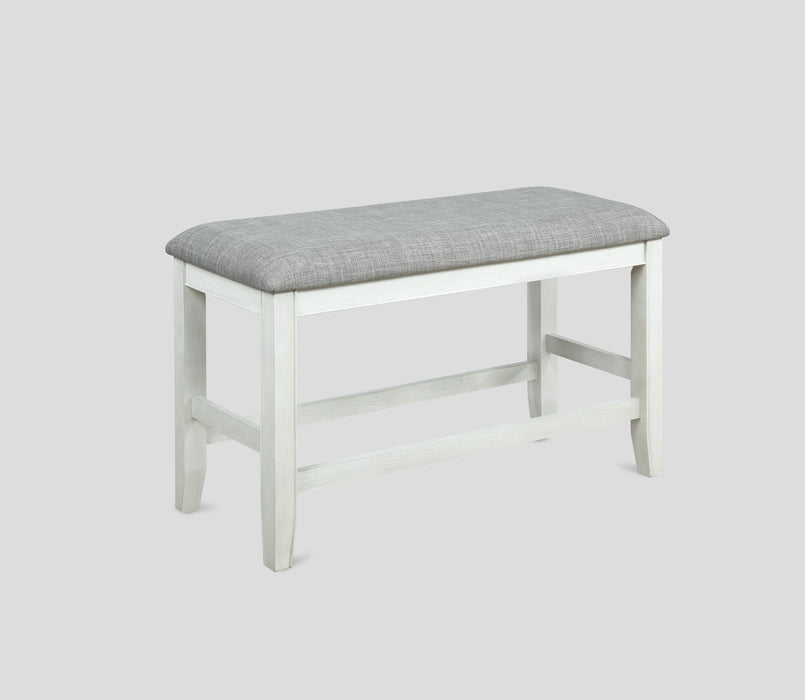 Fulton Counter Height Bench White - Home Furniture And More (Brentwood, MD)