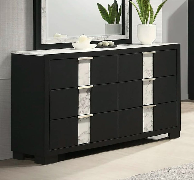 Crown Mark Furniture Rangley 6 Drawer Dresser In Black - Home Furniture And More (Brentwood, MD)