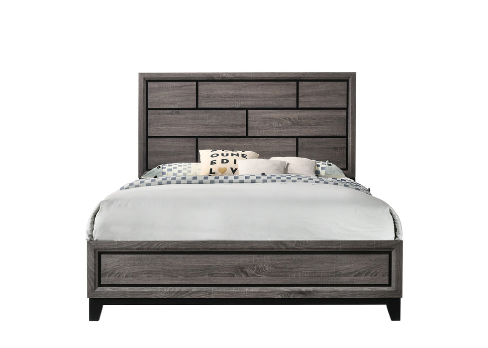 Crown Mark Akerson Queen Panel Bed in Grey image